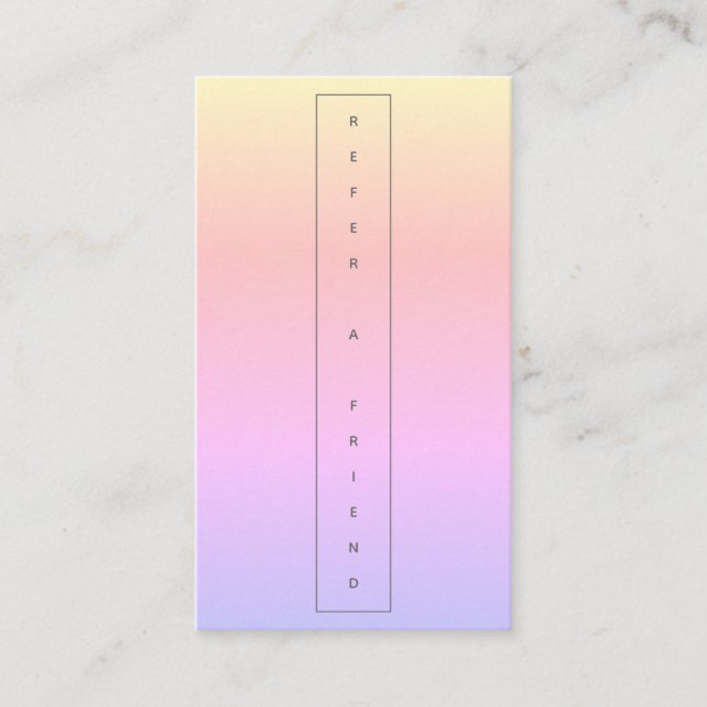 Moderne Minimalistische Rainbow Pastel Empfehlungskarte (Vorderseite)