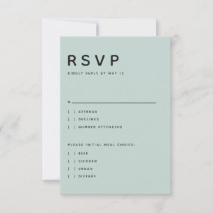 MODERNE MINIMALISTISCHE REDAKTIONELLE SCHRIFT IN G RSVP KARTE