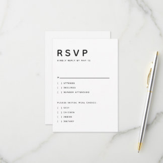 MODERNE MINIMALISTISCHE REDAKTIONELLE SCHRIFT IN G RSVP KARTE