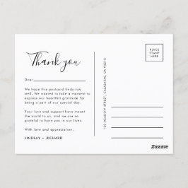 Moderne Minimalistische, reine Typografie-Hochzeit Postkarte