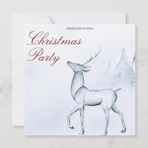 Moderne minimalistische Rentiere Weihnachtsfeier Einladung