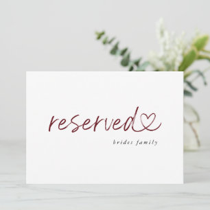 Moderne Minimalistische Reservierte Hochzeitstafel