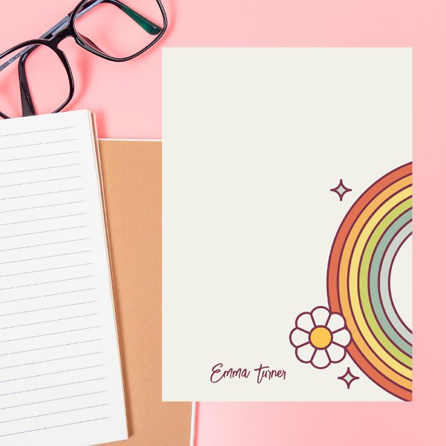 Moderne Minimalistische Retro-Regenbogenflachkarte Mitteilungskarte (Von Creator hochgeladen)
