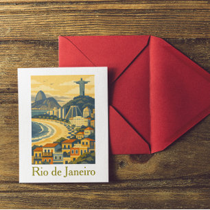 Moderne Minimalistische Rio de Janeiro Brasilien R Postkarte