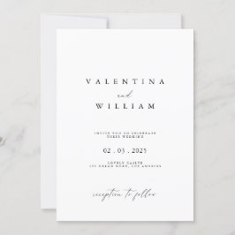 Moderne Minimalistische Romantische Foto Hochzeit Einladung