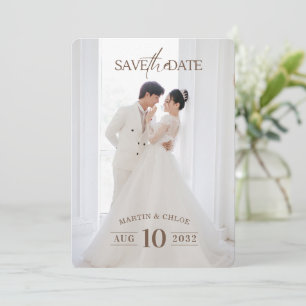 Moderne minimalistische romantische Schrift Foto-H Einladung