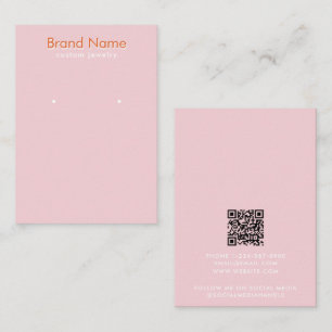 Moderne minimalistische rosa-orange Schmuckanzeige Visitenkarte