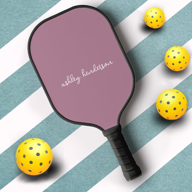 Moderne Minimalistische Rosa-Rose-Mit Monogramm Fr Pickleball Schläger (Von Creator hochgeladen)