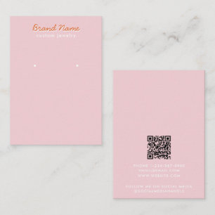 Moderne minimalistische rosa Schrift Schmuckanzeig Visitenkarte