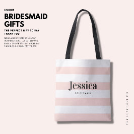 Moderne Minimalistische Rosa Strip Bridesmaid Tasche