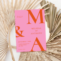 Moderne Minimalistische Rosa- und Orangenhochzeit
