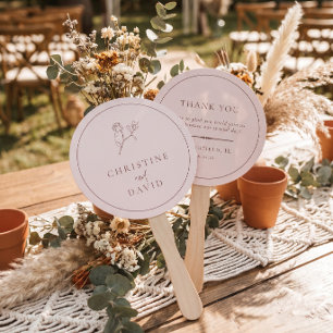 Moderne Minimalistische Rose Boho Blume Wedding Fächer