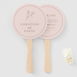 Moderne Minimalistische Rose Boho Blume Wedding Fächer