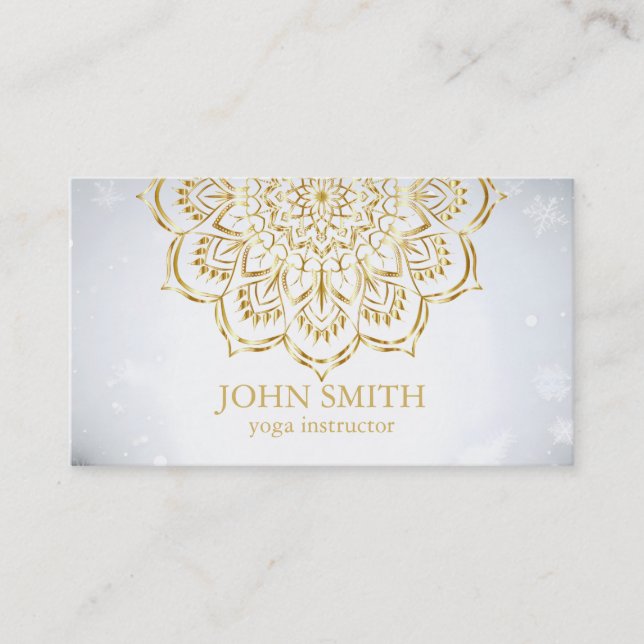 Moderne Minimalistische Rose Gold Lotus Yoga Instr Visitenkarte (Vorderseite)