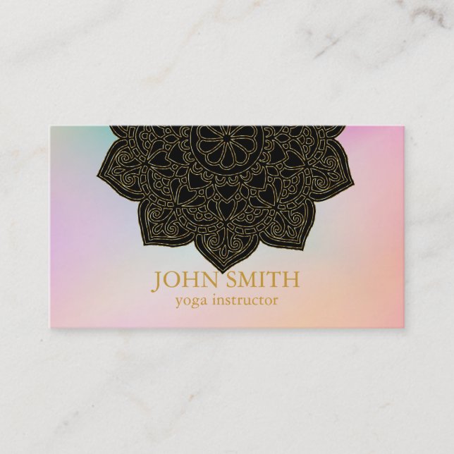 Moderne Minimalistische Rose Gold Lotus Yoga Instr Visitenkarte (Vorderseite)