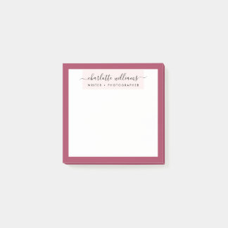 Moderne Minimalistische Rot-Blüte Elegante Kalligr Post-it Klebezettel