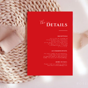 Moderne Minimalistische rote Einschlusskarte RSVP Karte