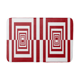 Moderne minimalistische rote Geometrie Badematte