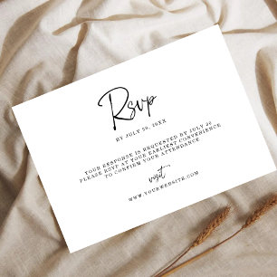 Moderne minimalistische RSVP-Karte mit feiner Lini Save The Date