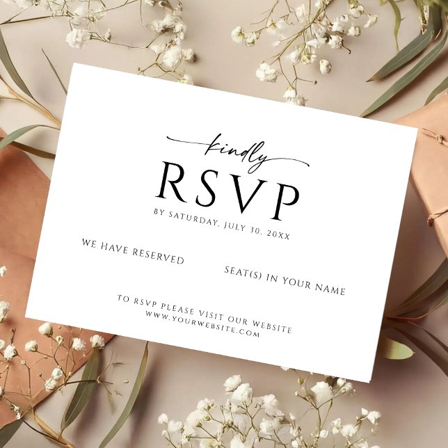 Moderne minimalistische RSVP-Karte mit freundliche Save The Date (Von Creator hochgeladen)