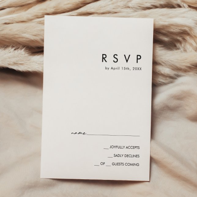 Moderne Minimalistische RSVP-Karte RSVP Karte (Von Creator hochgeladen)
