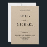 Moderne Minimalistische Rustikale Hochzeitseinladu Einladung<br><div class="desc">Moderne Minimalistische Rustikale Kraft Hochzeitseinladung. Personalisieren Sie alle Texte und Farben in dieser einfachen und modernen Hochzeitseinladung.</div>