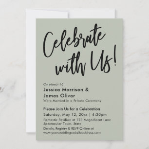 Moderne Minimalistische Sage Green Celebrate mit u Einladung