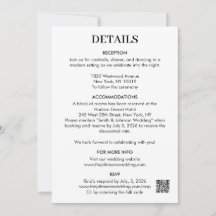 Moderne Minimalistische Save The Date Details Beil
