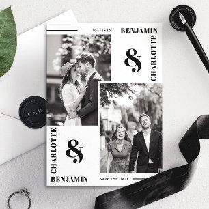 Moderne Minimalistische Save the Date-Foto-Karte Date