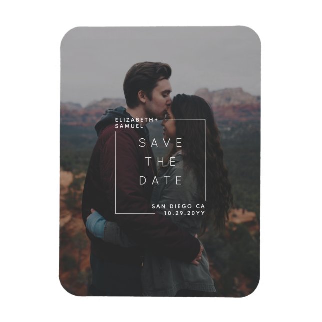 Moderne Minimalistische Save the Date Fotokarte Magnet (Vertikal)