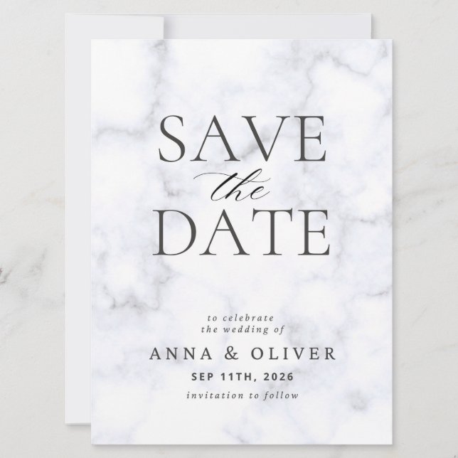 Moderne Minimalistische Save the Date-Karte Date (Vorderseite)