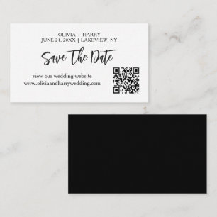 Moderne Minimalistische Save the Date-Karte QR-C Begleitkarte