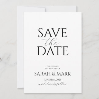 Moderne Minimalistische Save the Date-Karte Save The Date