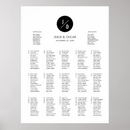 Moderne Minimalistische Schaltkreismonogramm-Sitzk Poster