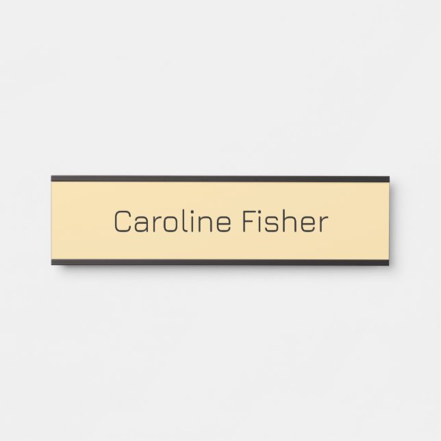 Moderne Minimalistische Schlichte Einfache Beige Türschild (Vorderseite )