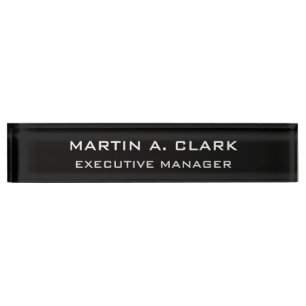 Moderne Minimalistische Schlichte Elegant Schwarz Namensplakette