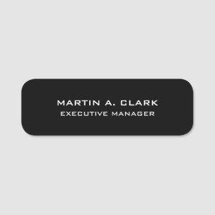 Moderne Minimalistische Schlichte Elegant Schwarz Namensschild