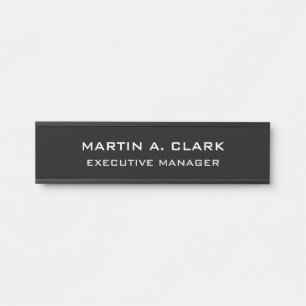 Moderne Minimalistische Schlichte Elegant Schwarz  Türschild