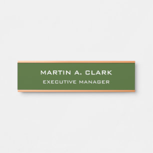 Moderne Minimalistische Schlichte Eleganwald Grün Türschild