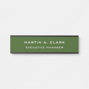 Moderne Minimalistische Schlichte Eleganwald Grün Türschild