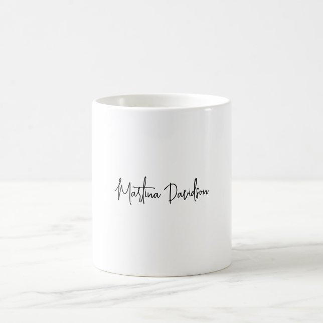 Moderne Minimalistische Schlichte Kreativkalligrap Kaffeetasse (Mittel)