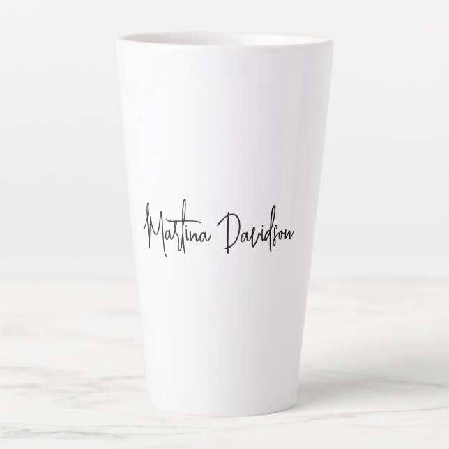 Moderne Minimalistische Schlichte Kreativkalligrap Milchtasse (Vorderseite)