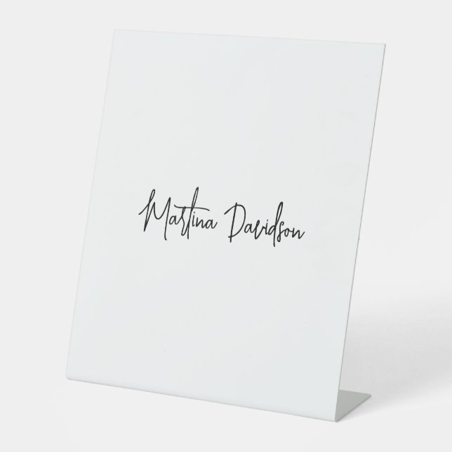 Moderne Minimalistische Schlichte Kreativkalligrap Sockelschild (Vorderseite)