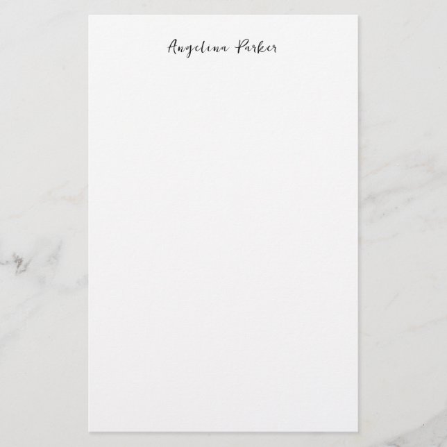 Moderne Minimalistische Schlichte Niedliche Kallig Briefpapier (Vorderseite)