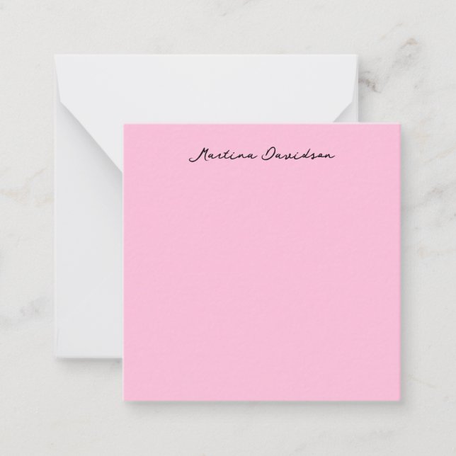 Moderne Minimalistische Schlichte rosa Kreativkall Mitteilungskarte (Vorderseite)