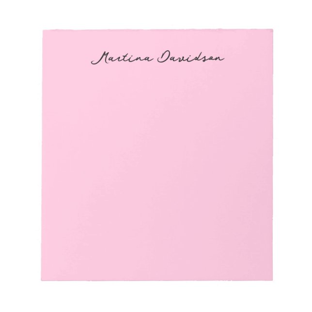 Moderne Minimalistische Schlichte rosa Kreativkall Notizblock (Vorderseite)