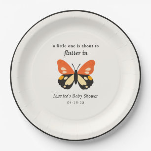 Moderne minimalistische Schmetterlings-Baby-Party Pappteller