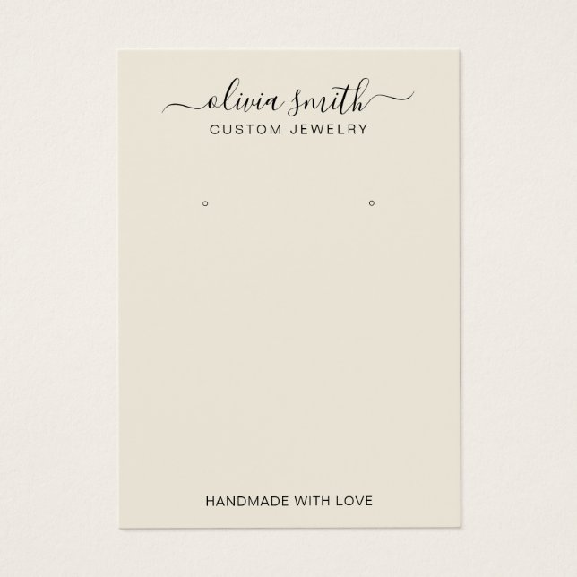 Moderne Minimalistische Schmuckkarte (Vorderseite)