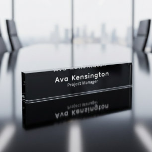 Moderne minimalistische Schreibtisch-Namensschild Namensplakette