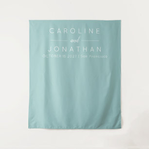 Moderne minimalistische Schrift Aqua benutzerdefin Wandteppich